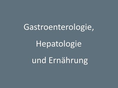 Graues Schild mit dem Schriftzug Gastroenterologie, Hepathologie und Ernährung