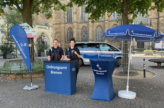 Informationsstand des Ordnungsamtes auf dem Domshof