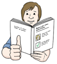 Ein gezeichneter Junge liest ein Buch